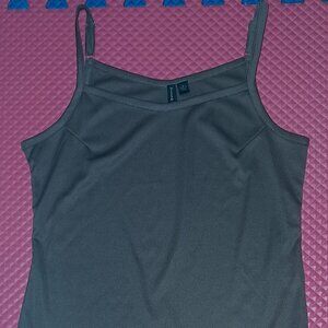 Brown Knit Cami Tank Top: Adjustable Strap, Quick Dry